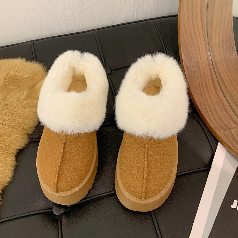 网红爆款皮毛一体保暖雪地靴女鞋2024新款秋冬季加绒加厚毛毛棉鞋