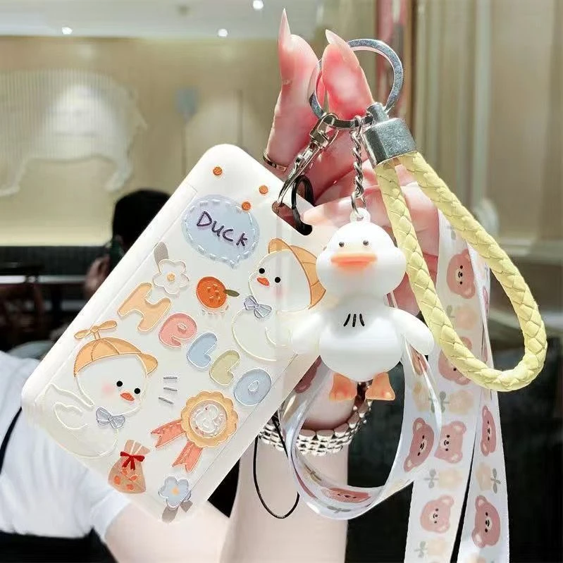 公交卡保护套饭卡套证件学生饭卡ins校园卡厂牌门禁卡挂绳硬可爱