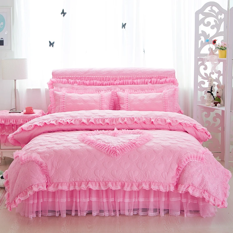 2023新款蕾丝磨毛床裙款四件套夹棉款 幸福约定