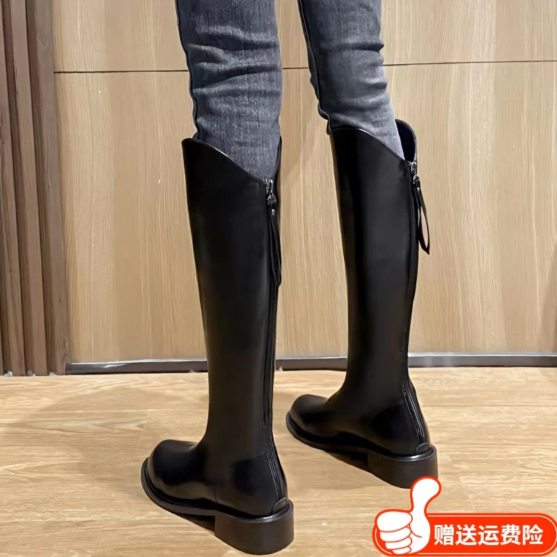 长筒靴女2023秋冬新款百搭加绒高筒靴子爆款瘦瘦长靴子女
