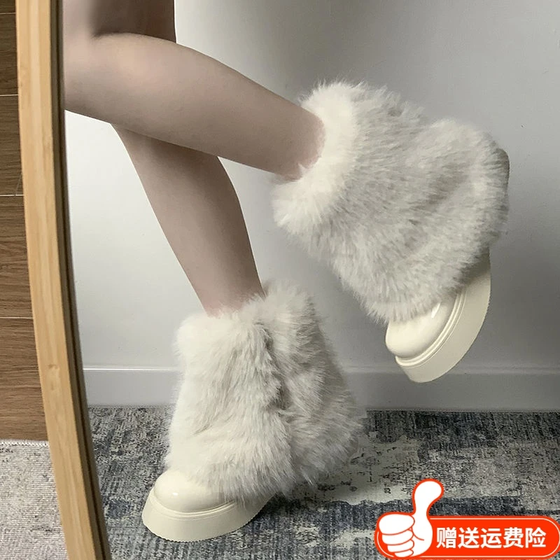 美拉德保暖防滑毛毛厚底雪地靴女款冬季新款加绒爆款短靴