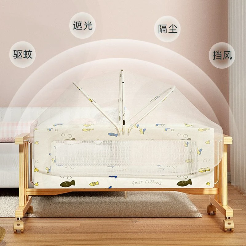 新疆包邮实木婴儿床0-3岁摇摇椅安抚床可移动摇篮睡床宝宝婴儿床