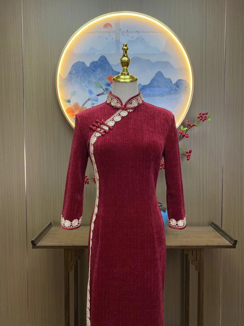 悠然 秋冬新款日常气质文艺国风复古优雅旗袍