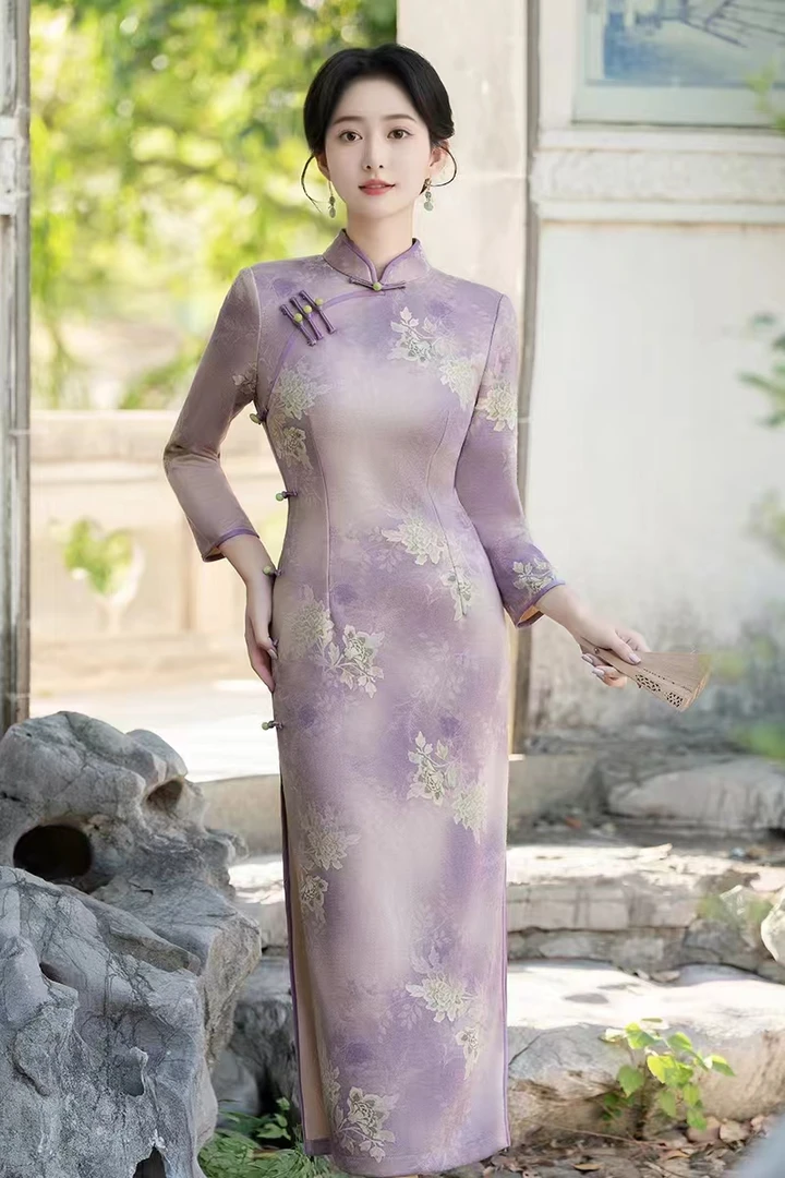 琴瑟 曼丽绒气质文艺国风复古显瘦旗袍