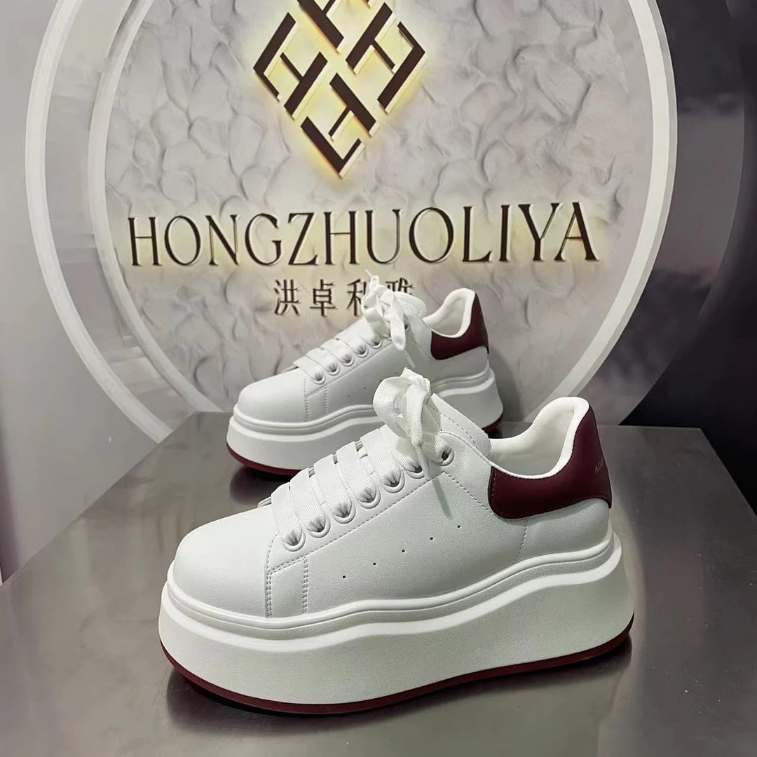 9969-1四季新款2024圆头系带韩版简约休闲板鞋潮流百搭红色时尚