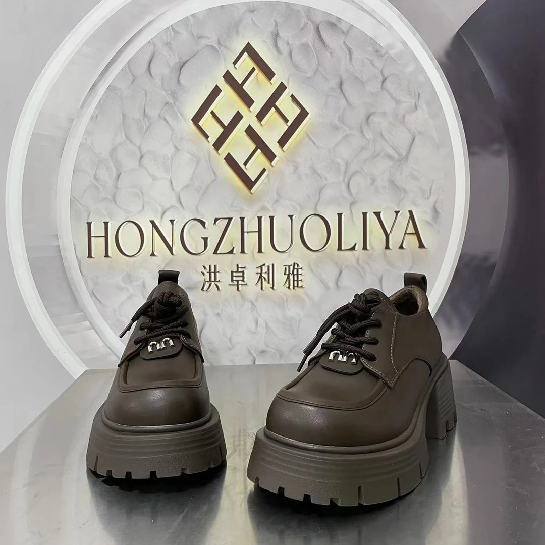 293-61新款2023秋冬绒里新款厚底乐福鞋学院风鞋时尚圆头百搭女.