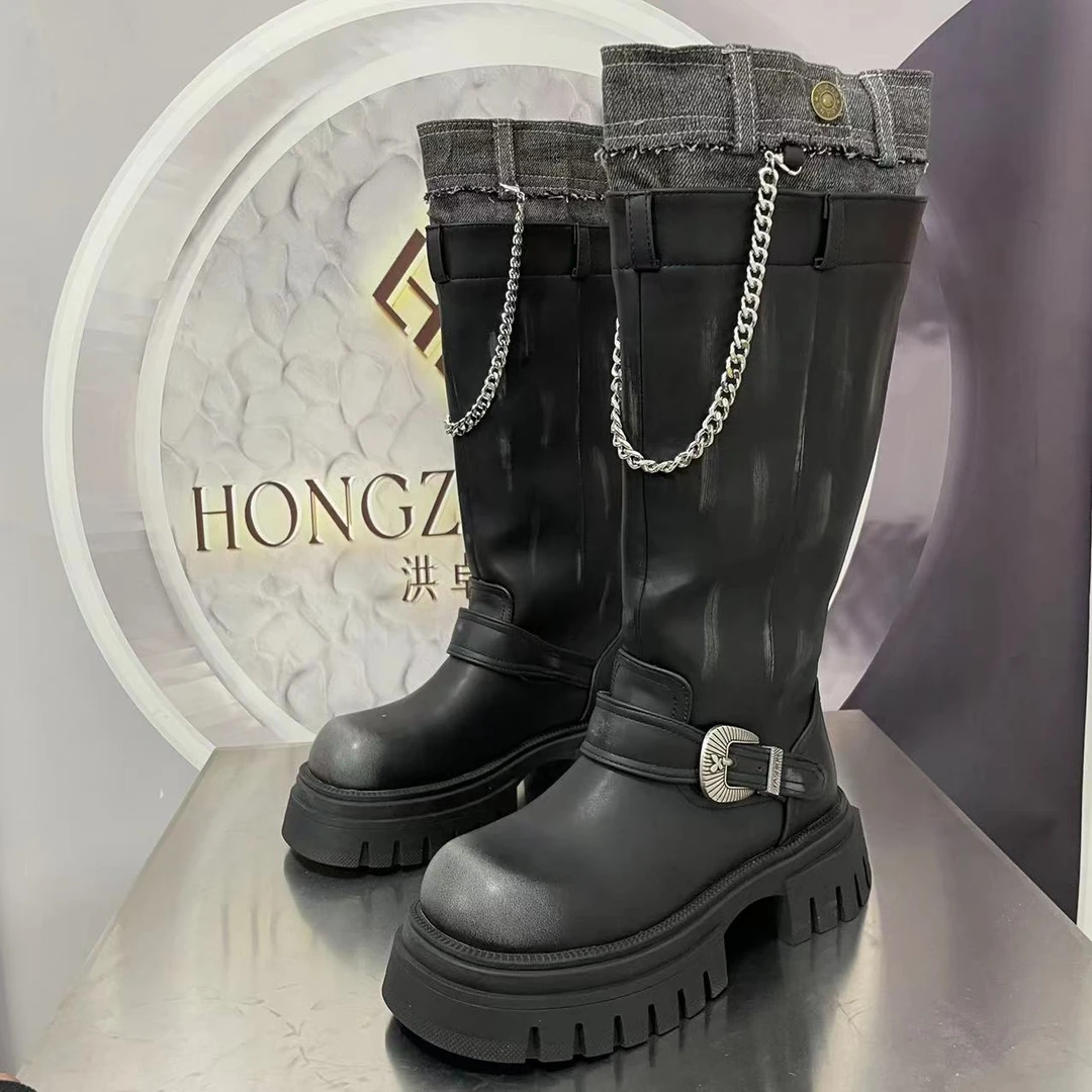 9956-1冬季上新款2023长筒绒里爆款精品长筒时装靴子百搭骑士靴