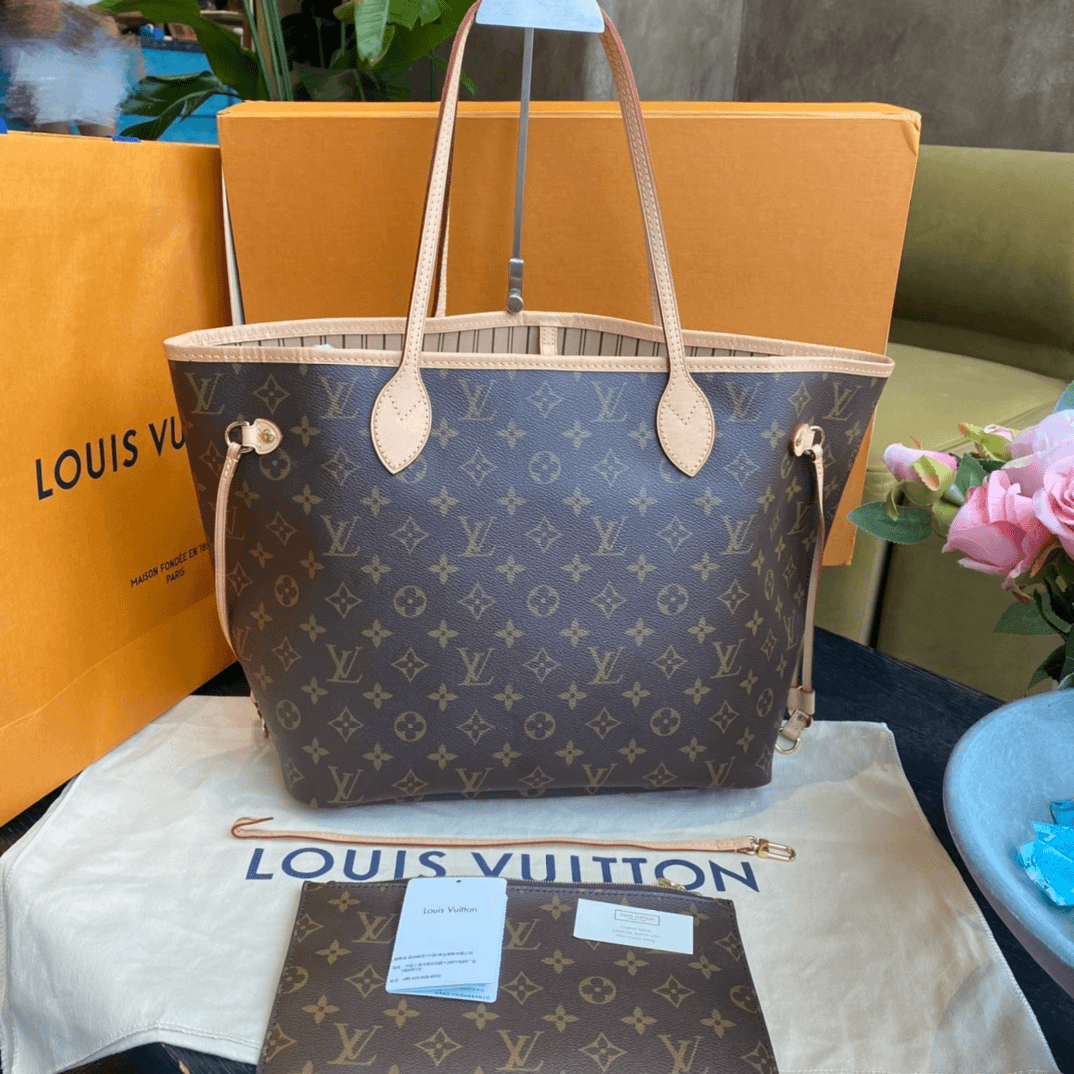 95新 LouisVuitton/路易威登 老花neverfull 中号购物袋/SP20384