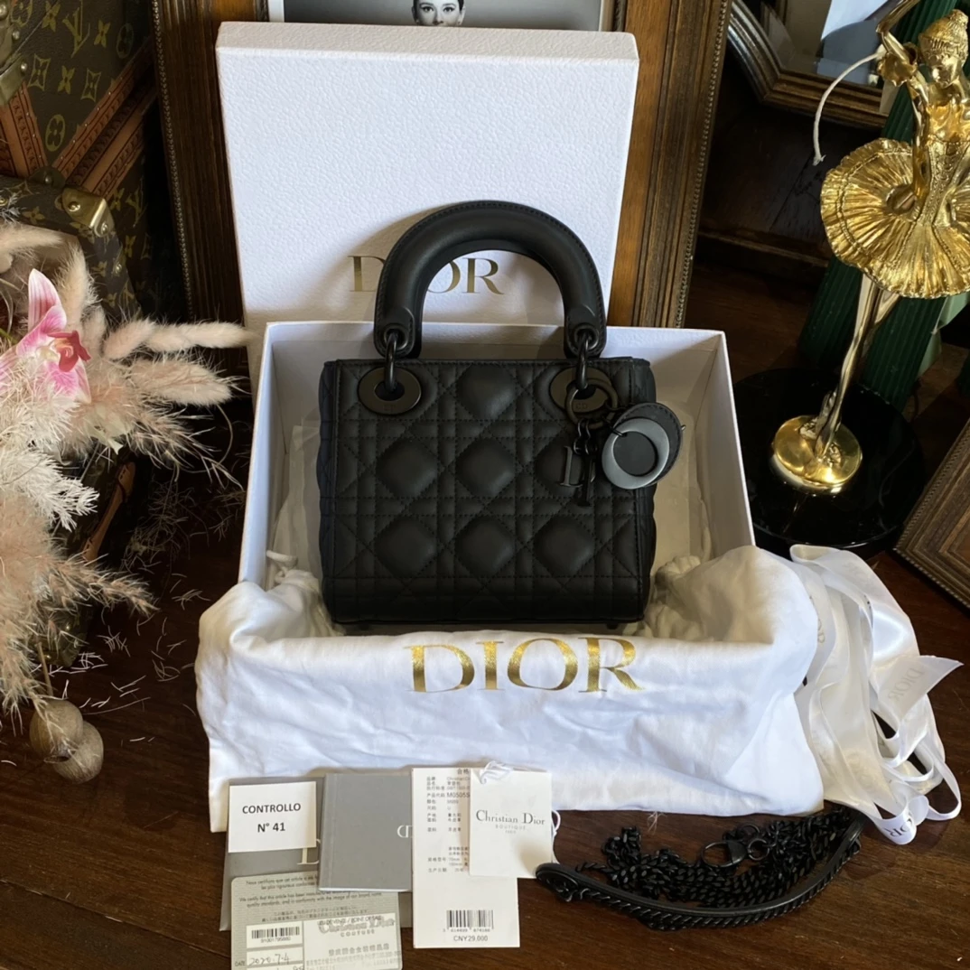 95新 DIOR/迪奥 Dior 迪奥 戴妃三格 磨砂黑/sp20316