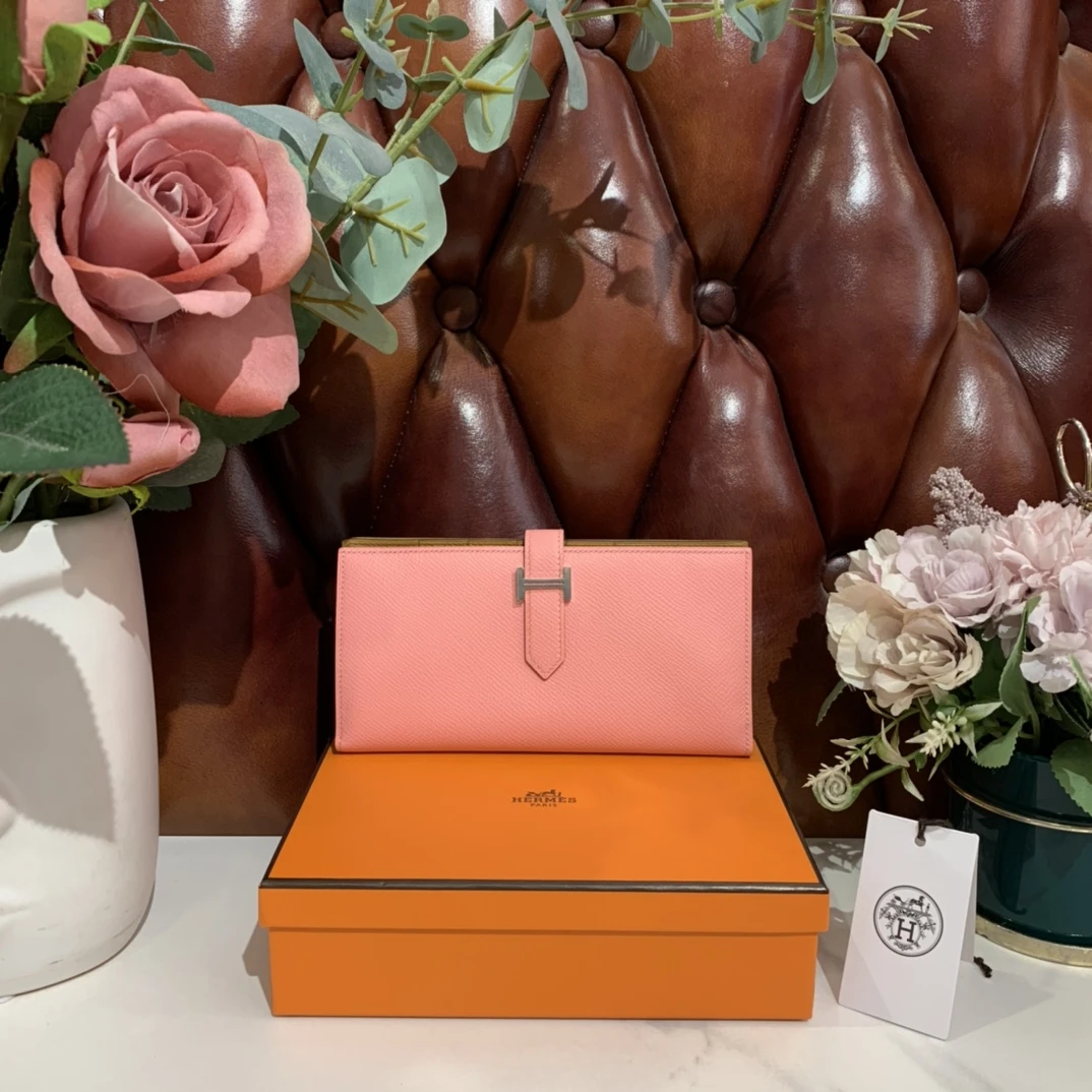 全新未使用 Hermes/爱马仕 爱马仕 H长钱夹 玫瑰色 z刻/SP4487