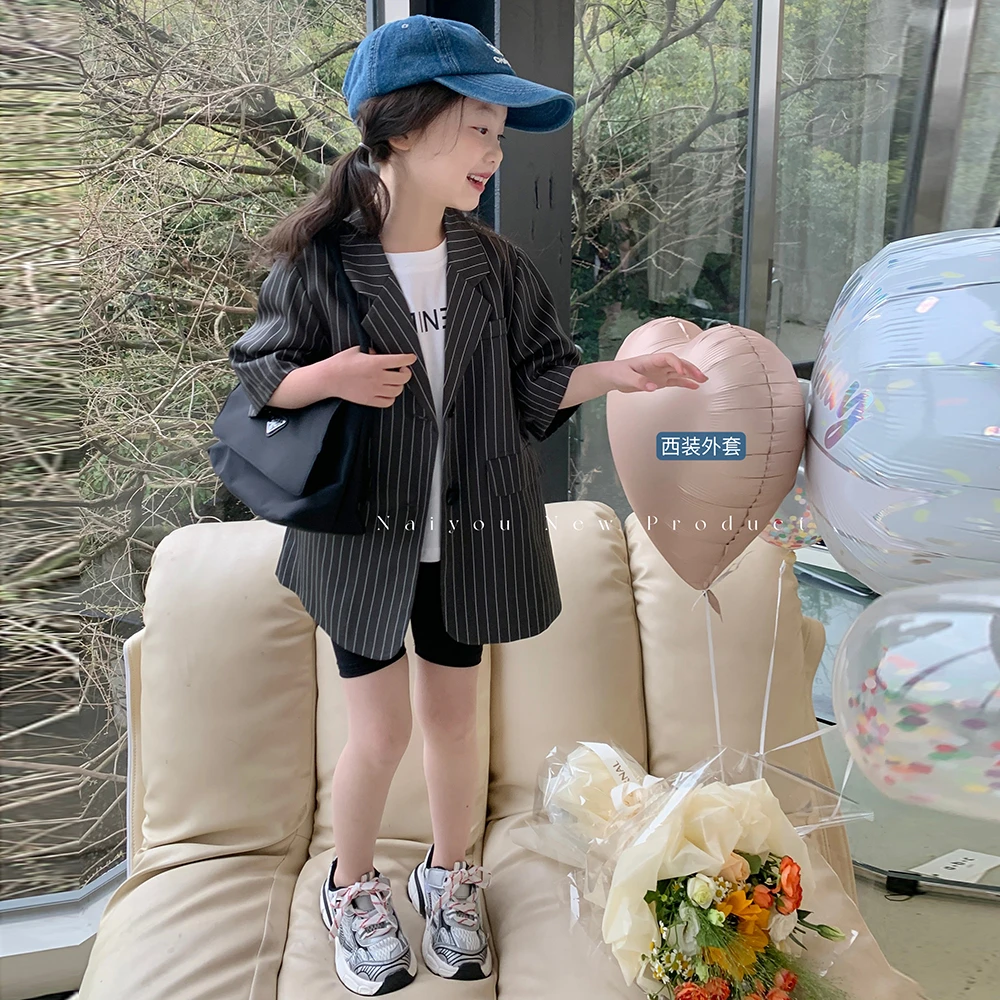 【现货-气场】奶油KIDS女童条纹西装外套2023西服儿童小西装Y4720