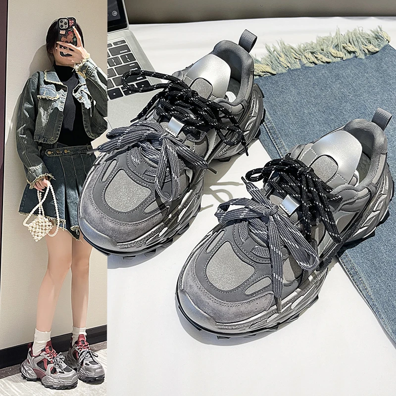 厚底复古做旧休闲老爹鞋A2322