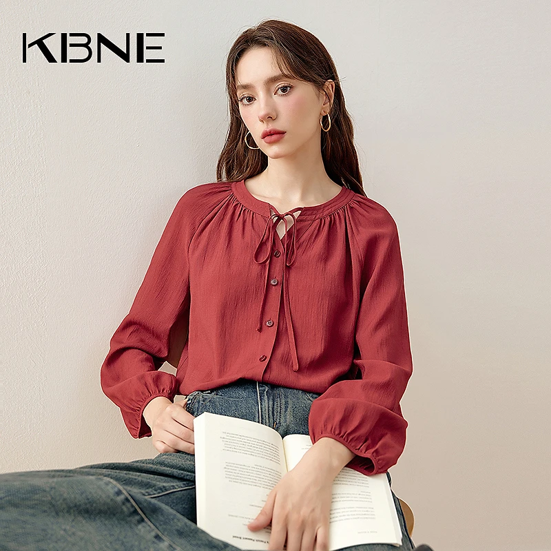 KBNE法式小众高级感上衣2025年新款独特漂亮衬衫上班族通勤风女装
