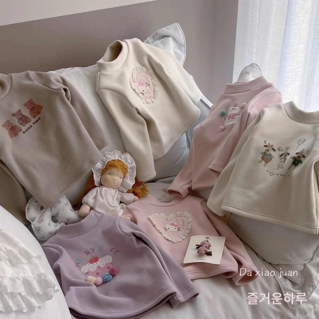 儿童冬季打底衫卡通图案可爱保暖内搭