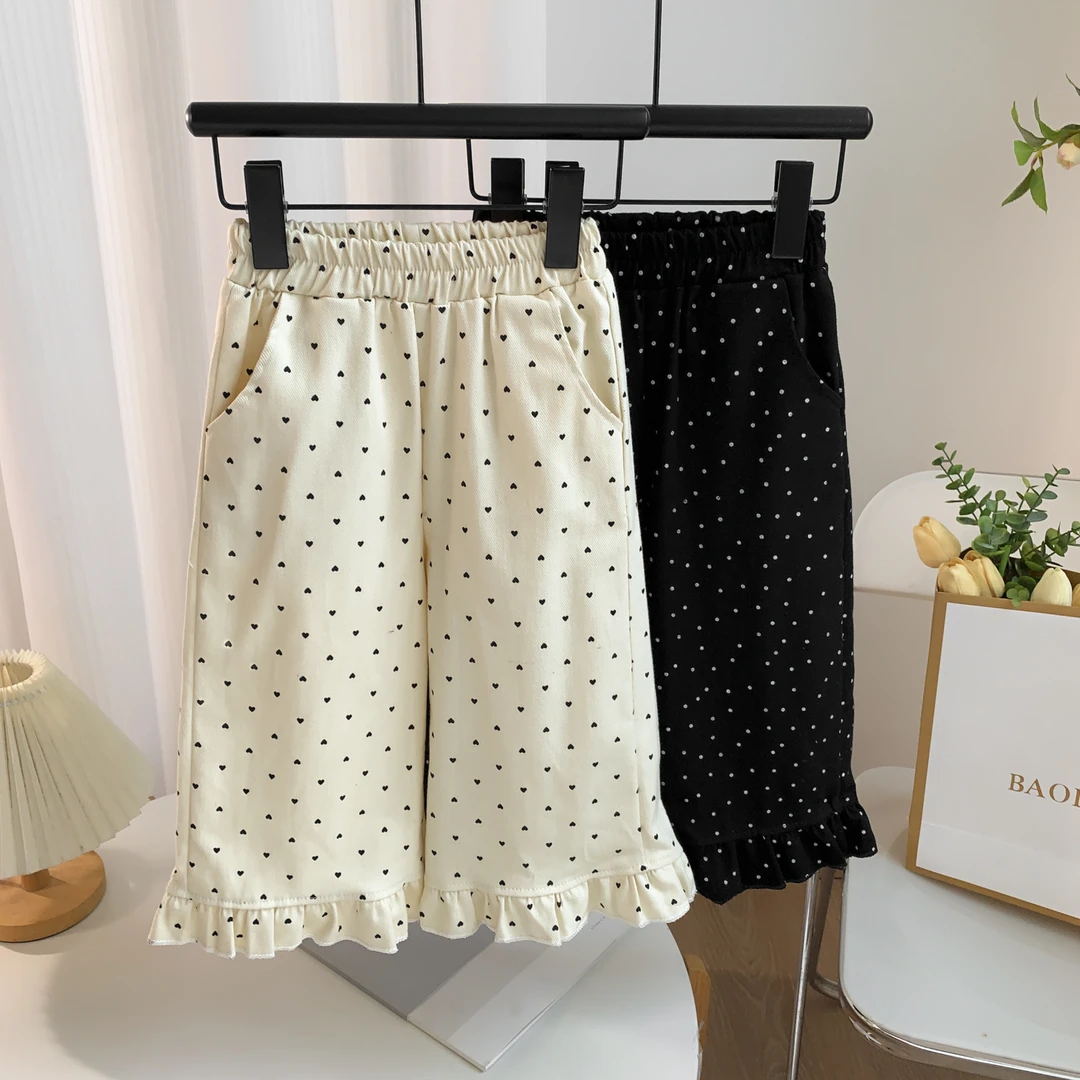 儿童韩版宽松阔腿裤2025春季新款女童洋气宽松休闲裤宝宝碎花长裤