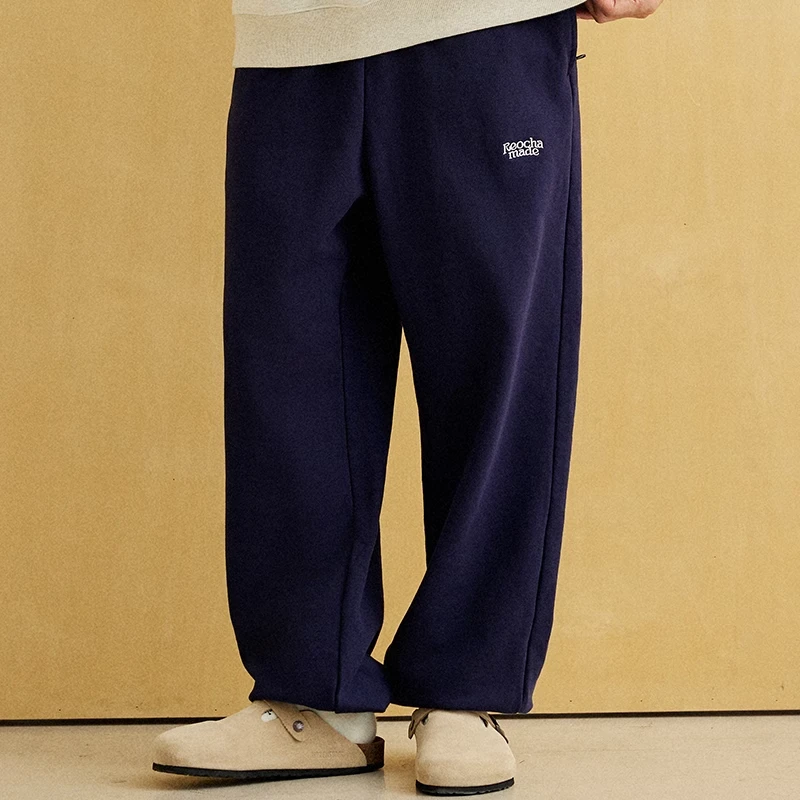REOCHA热呈秋冬基础抽绳国潮潮牌情侣宽松直筒卫裤休闲裤束脚裤男