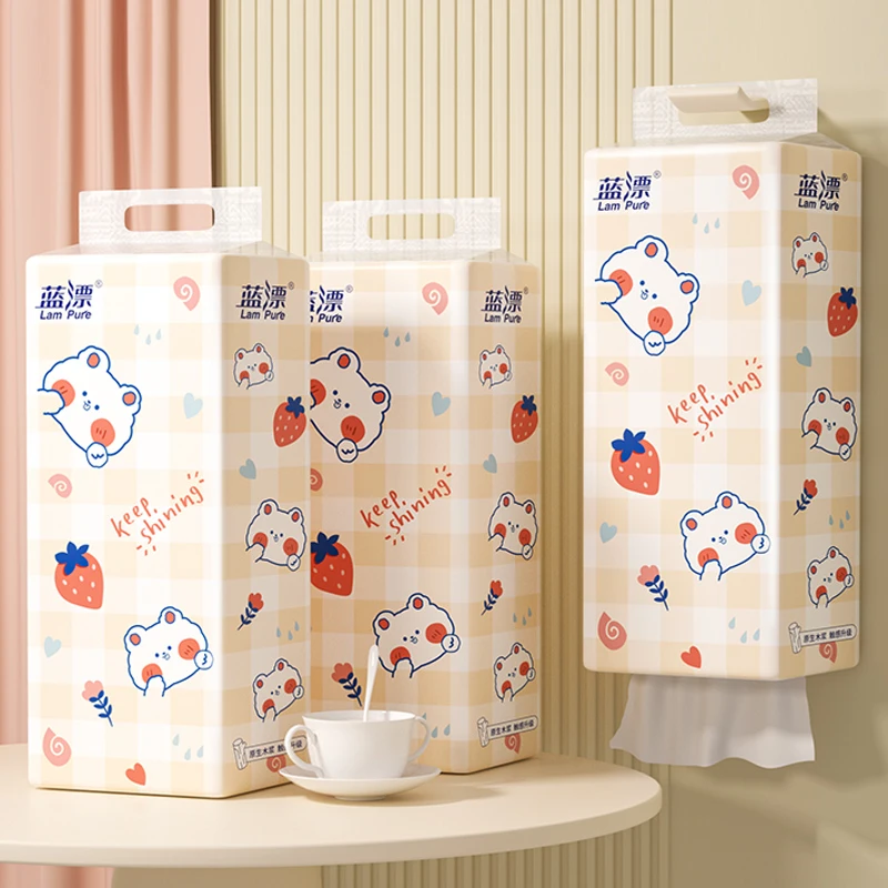 蓝漂 气垫挂式抽纸5层1600张*3提 柔软抽纸卫生纸宿舍家庭装