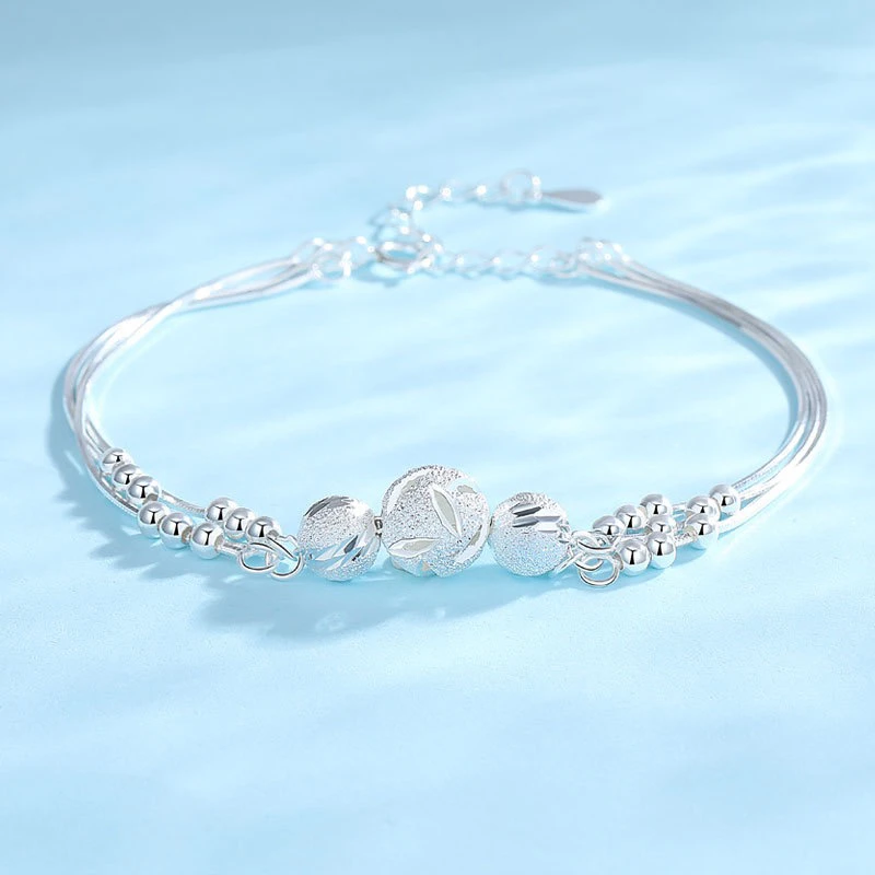 足银手链 S9999足银纯银三生三世转运珠手链轻奢韩版礼物小众ins