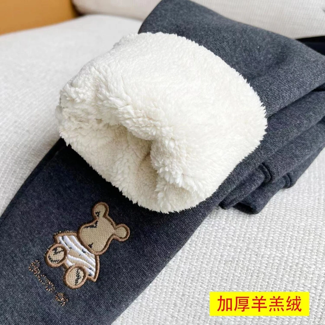 儿童一体绒打底裤冬季外穿女童绒加绒加厚保暖裤一条过冬宝宝