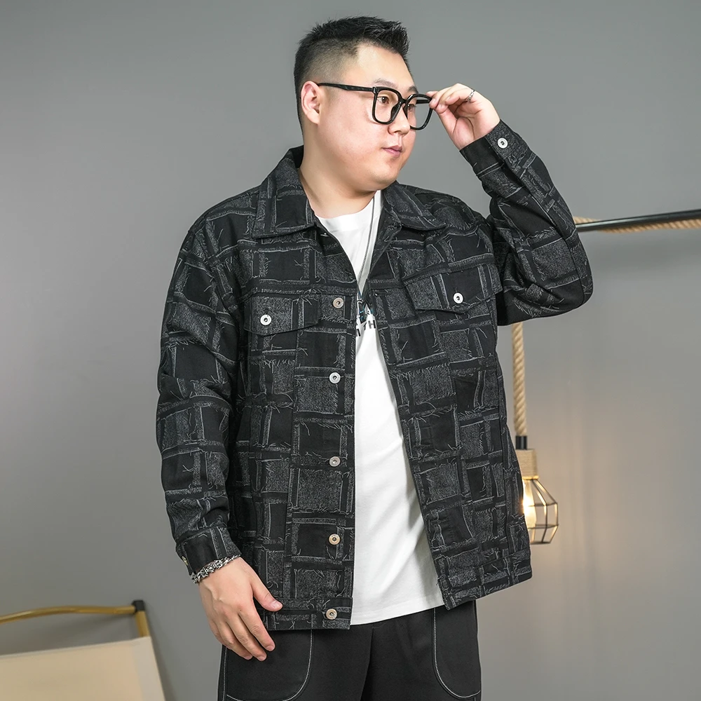 【牛仔外套】2025春秋潮牌大码牛仔外套加肥加大男宽松夹克PC233311