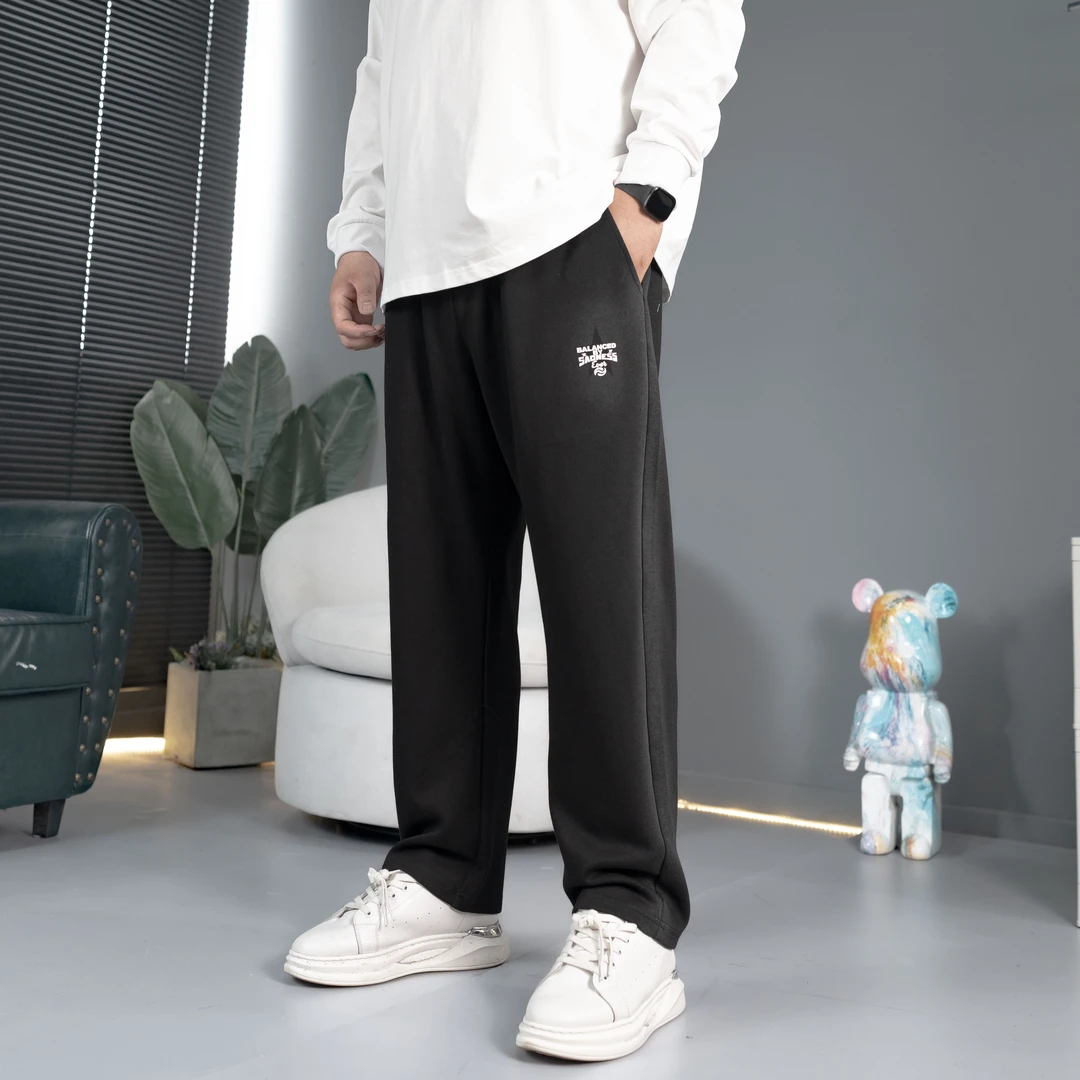2025秋季潮流大码宽松棉质休闲直筒抽绳运动裤百搭PC430109