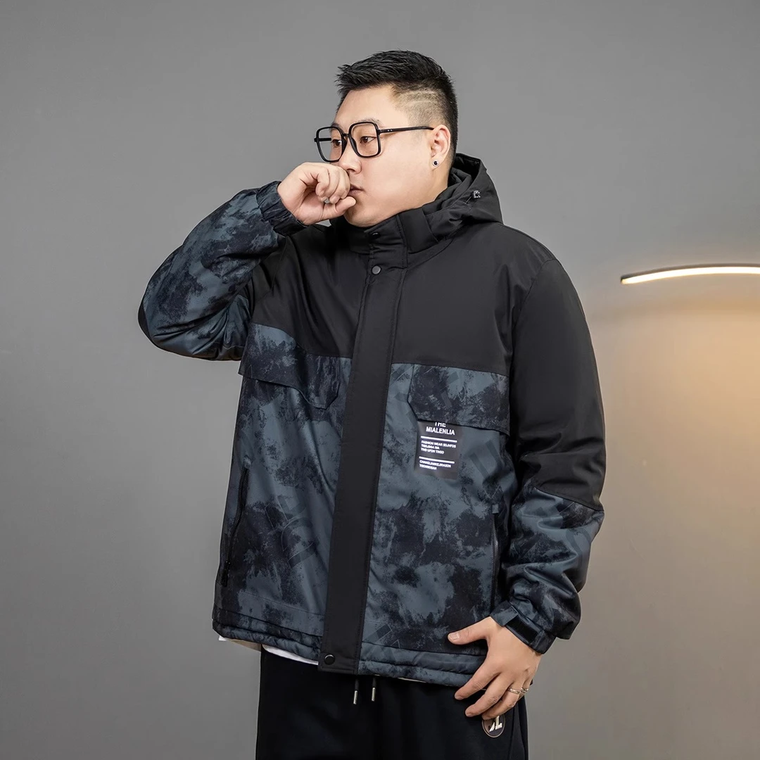 大码男士户外加厚防风保暖秋冬迷彩棉服外套K226