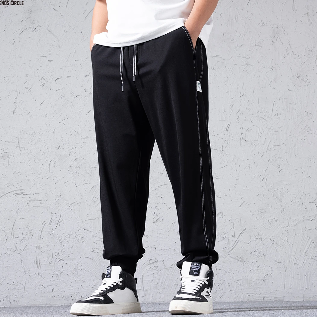 【冰氧棉】秋季新款弹力大码休闲裤百搭宽松加肥加大男长裤320122