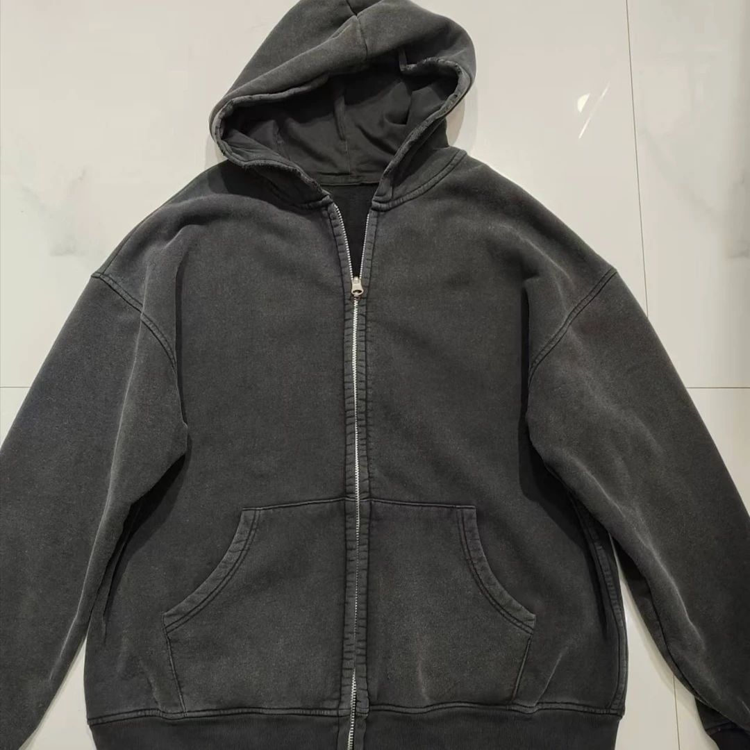 美式拉链新款连帽卫衣