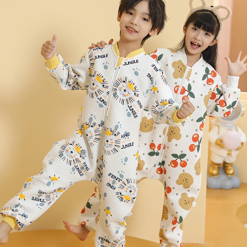 睡袋防踢儿童睡袋小孩0-3岁-14岁儿童睡袋连体纯棉防踢被宝宝睡袋