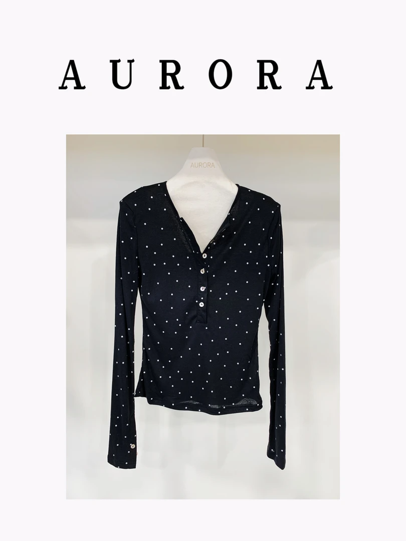 Aurora【君姐专属】波点高级简约T恤衫