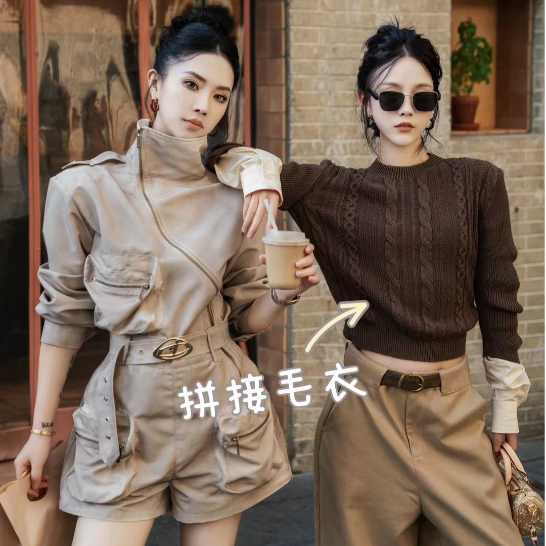 SISTER姐妹家【美伦绝伦】早秋时髦洋气麻花圆领针织衫长袖毛衣