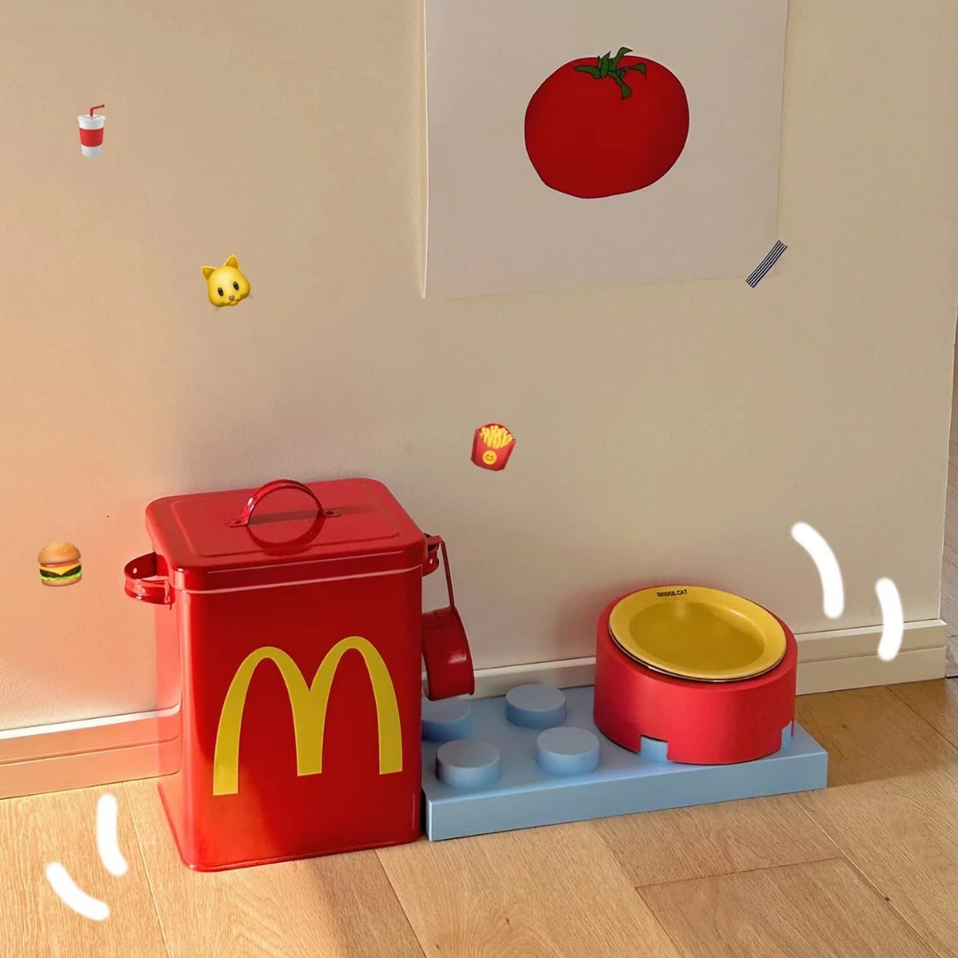 麦当劳猫粮桶小红书同款密封防潮网红收纳箱储粮桶可爱猫猫