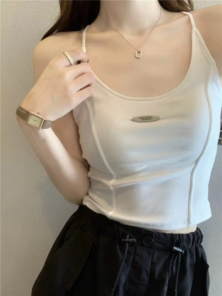 【大7定制】春夏短款美背百搭休闲运动吊带显瘦自带胸垫女背心打底