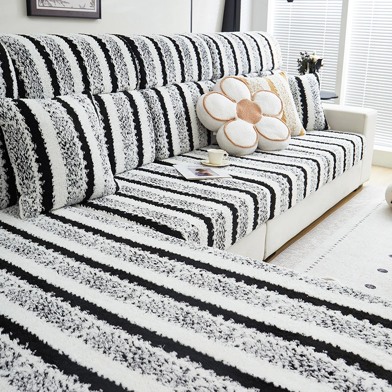 通用沙发套罩秋冬新款弹力加厚毛绒防滑防猫沙发垫全盖沙发巾盖布