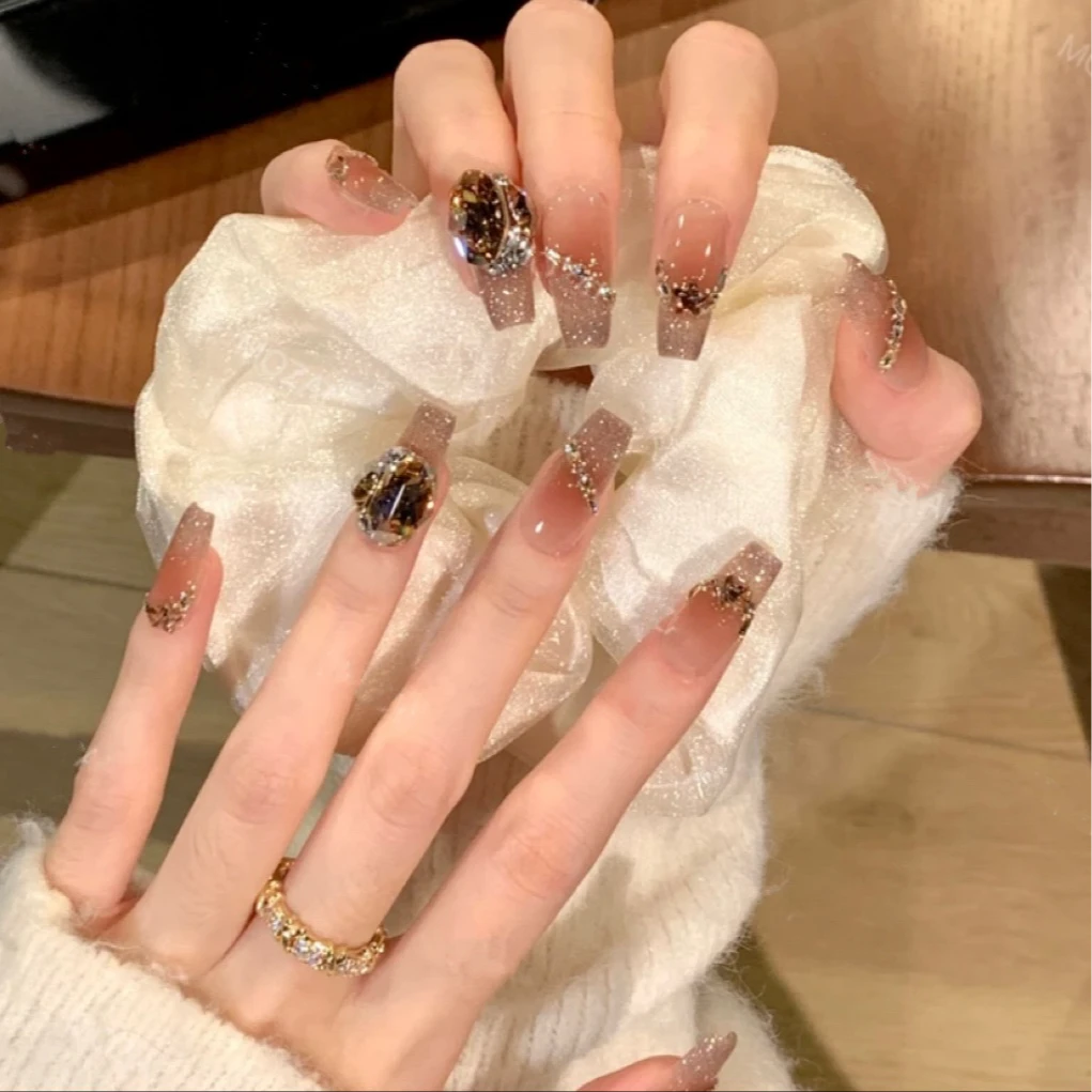 【反转巴黎小仙女】纯手工穿戴甲温柔浪漫猫眼系列夏日美甲贴