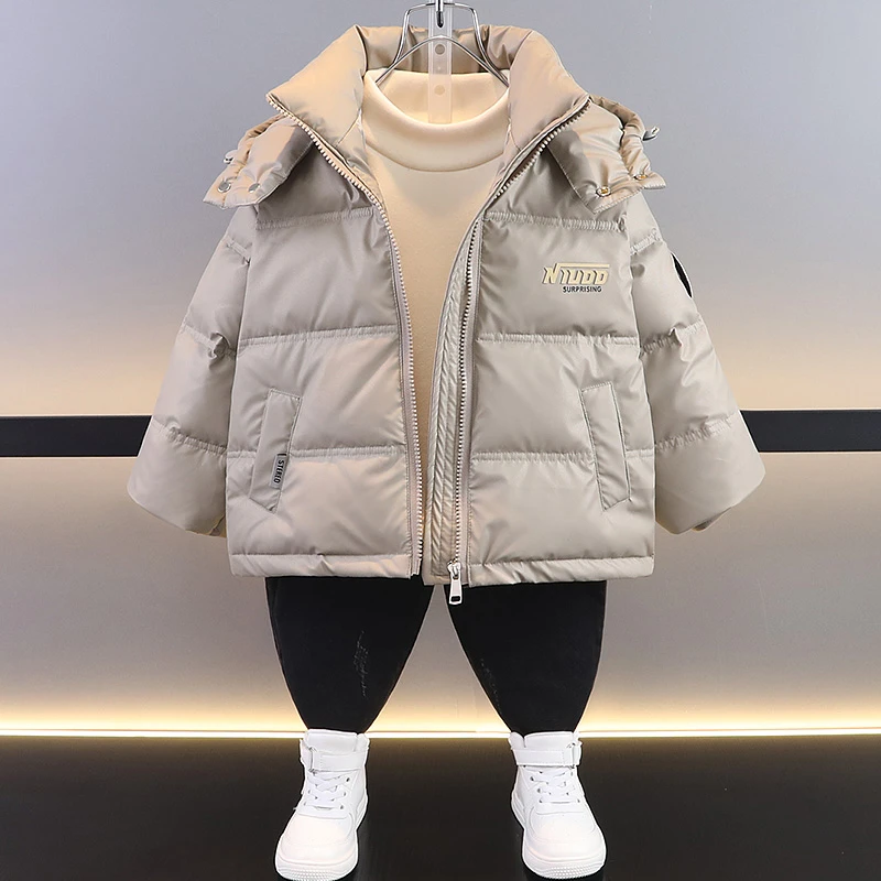 巴拉童年小男孩帅气羽绒服冬季加厚2024新款儿童冬装小童免洗男童