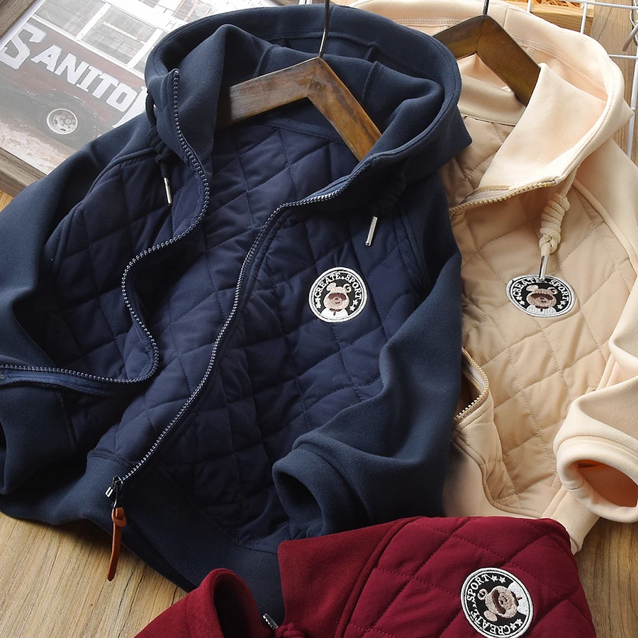 儿童2025春季连帽夹棉外套新款休闲时尚保暖中大童24162