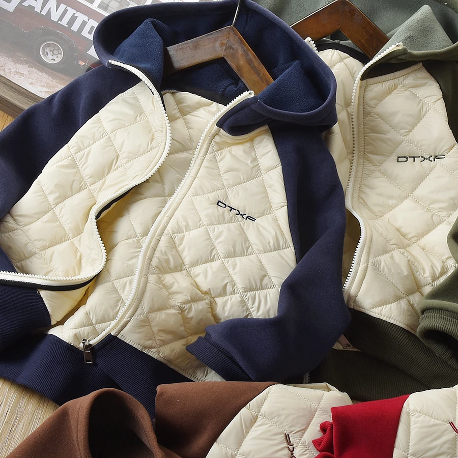 儿童冬季夹棉外套新款休闲轻薄保暖中大童菱格26207