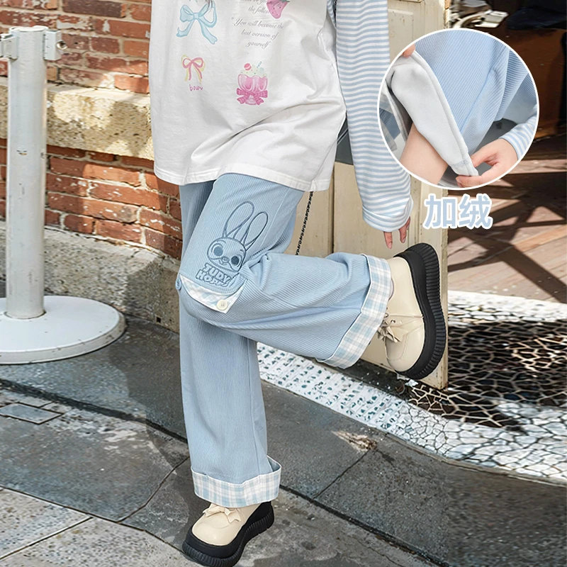 朱迪联名森女部落原创休闲裤灯芯绒加绒长裤2025年新款女装秋冬装