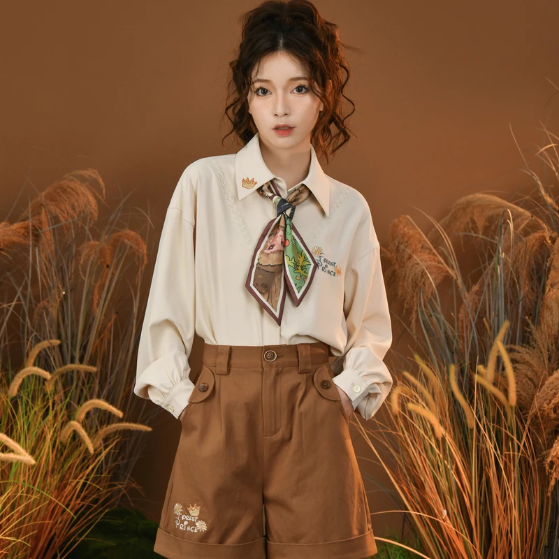 原创森女部落复古油画图案治愈系系带丝巾搭配百搭配饰