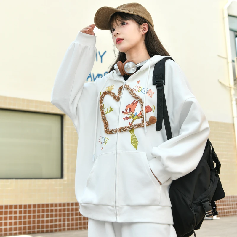 森女部落原创疯狂动物城甜酷尼克运动卫衣秋2025秋冬新款女装