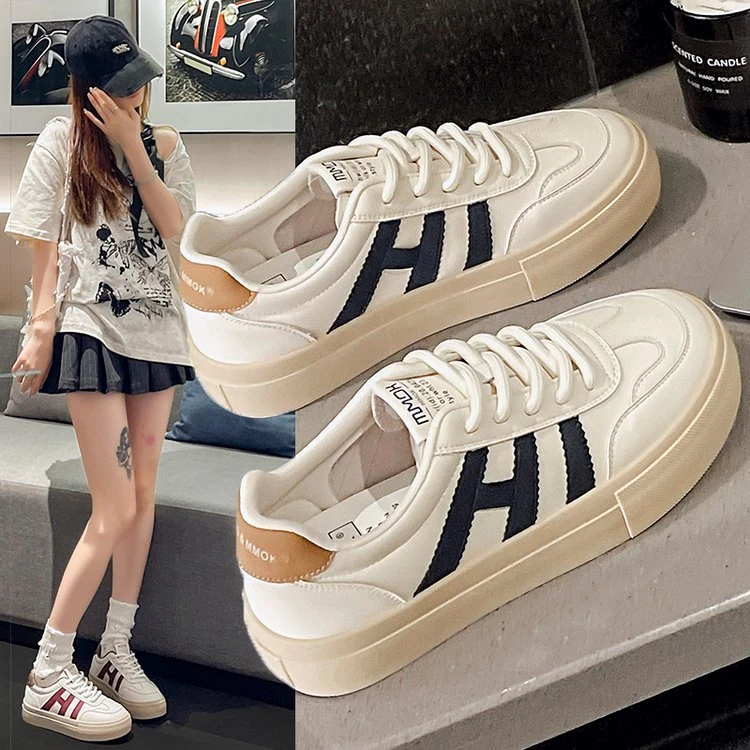 无品牌女鞋2024新款春秋百搭时尚休闲鞋学生厚底ins网红小白鞋女