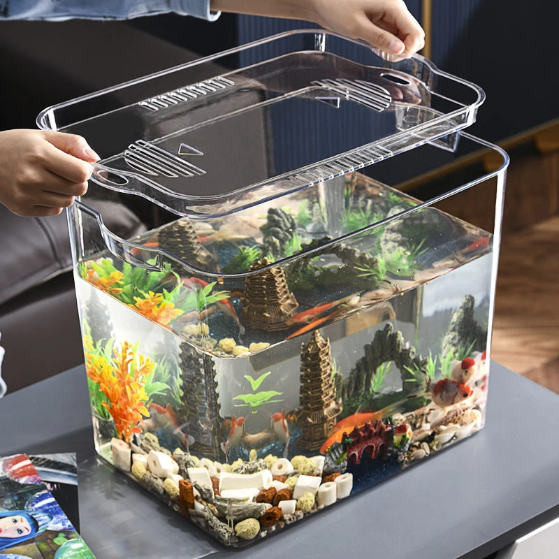 透明鱼缸水族箱客厅阳台展示造景办公室家用小型生态桌面缸水族箱