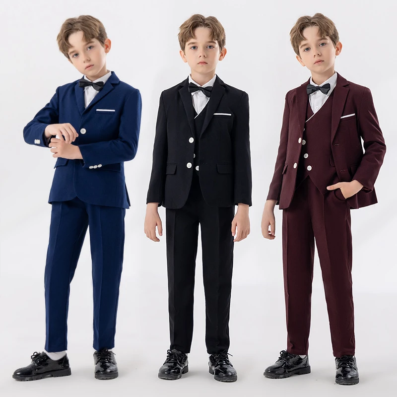 儿童西装礼服秋季款韩版绅士西服套装男童钢琴活动主持花童演出服