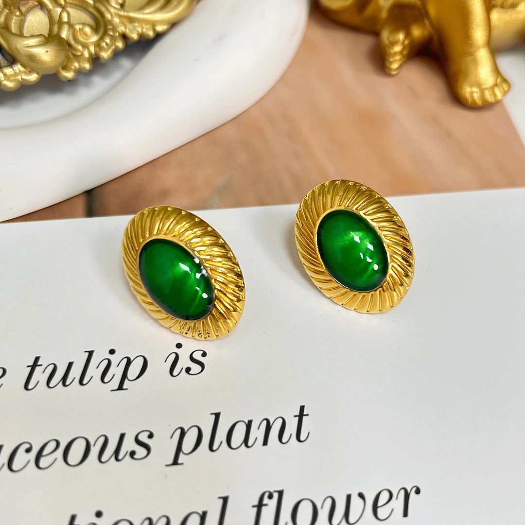 足金999黄金5D无氰硬金时尚烤漆轻奢气质港风马眼耳针全重6.73