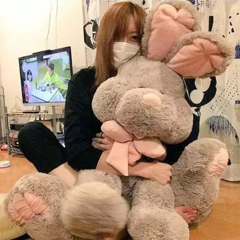 新疆包邮美国邦尼公仔兔子毛绒玩具床上玩偶睡觉抱娃娃大号可爱生