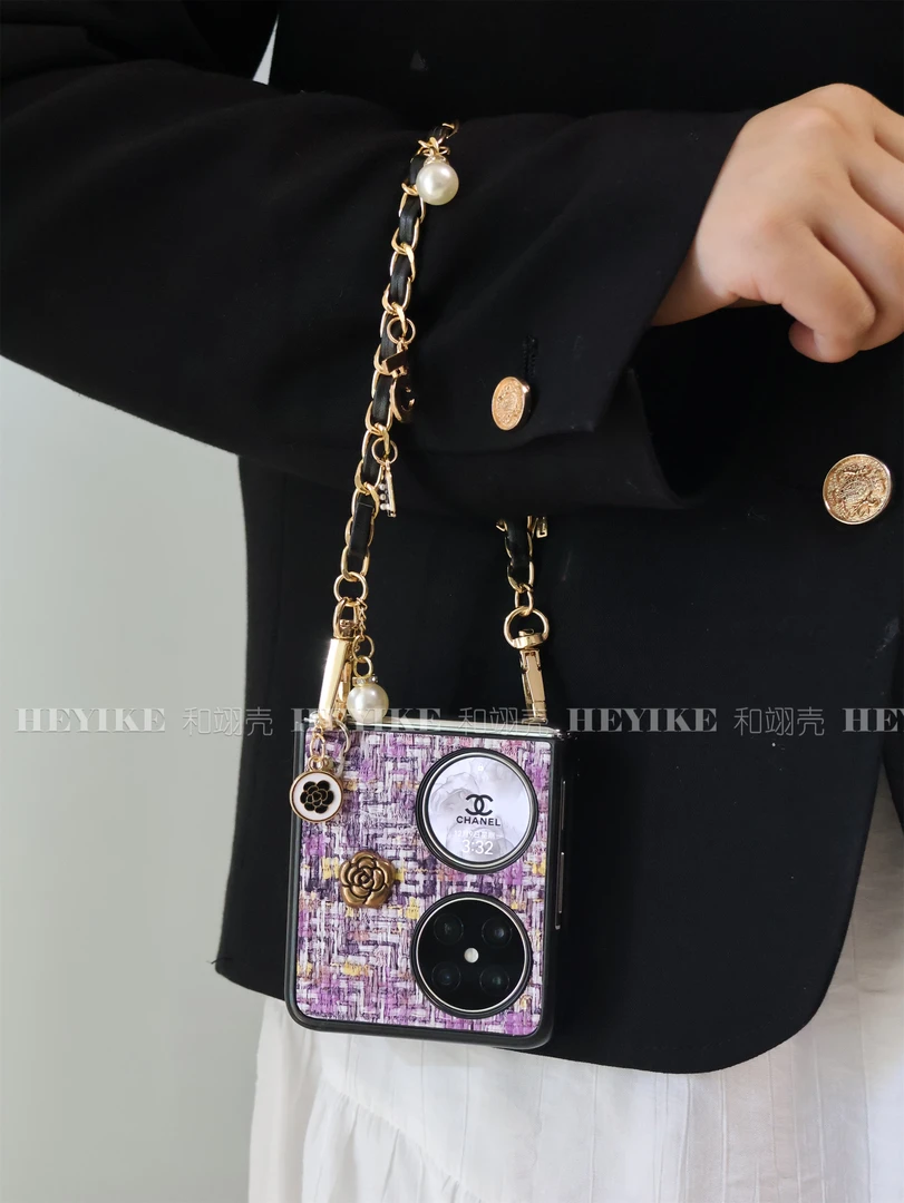 新年高级小香风适用华为pocket2手机壳折叠mixflip链条手提zflip6