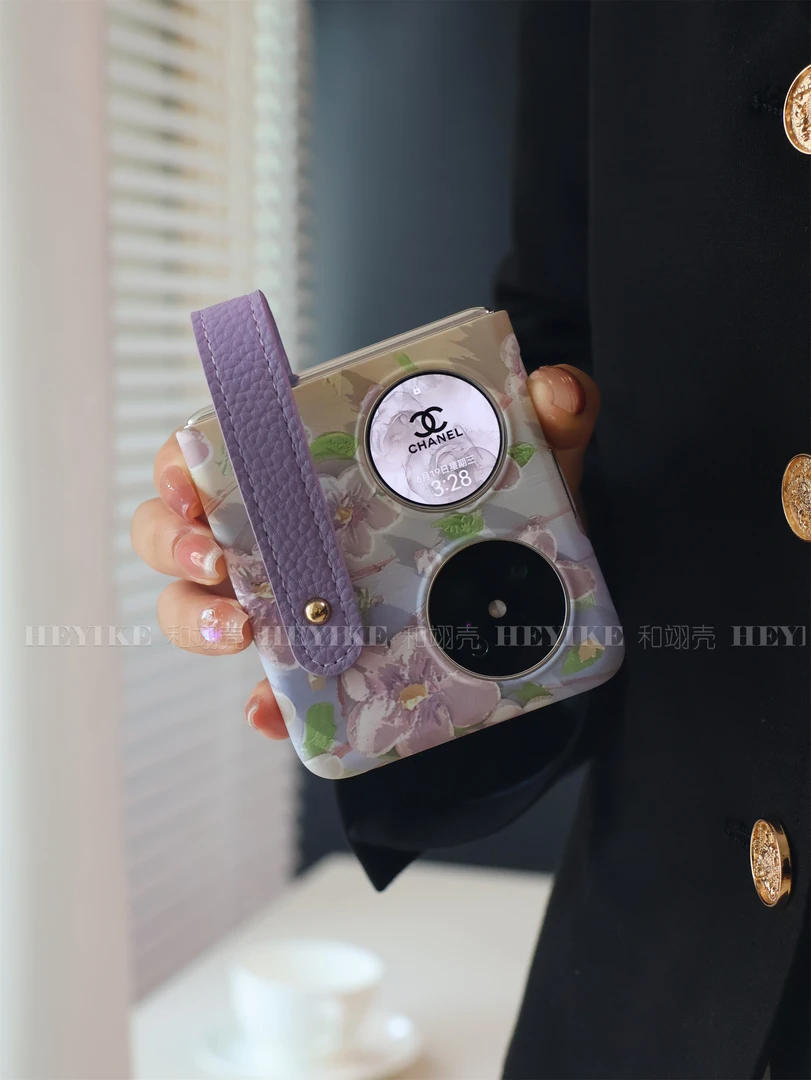 新款夏日紫色腕带适用华为Pocket2手机壳n3flip折叠超薄保护套女