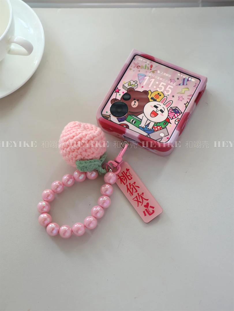 秋冬粉色毛绒适用荣耀magicvflip手机壳折叠三星zflip6手提保护套