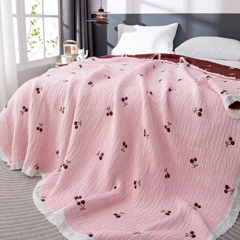 【泡芙被 樱桃粉色】A类 莱赛尔天丝单双人泡芙被柔软透气